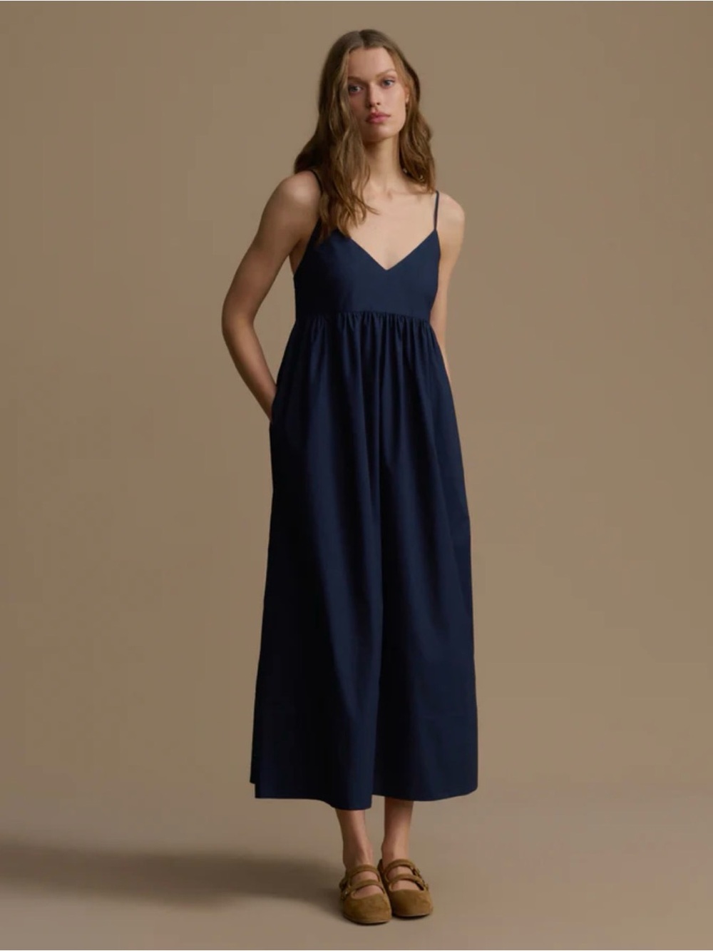 Jenni Kayne Navy Cove Dress Maxi with Side Pockets - Picture 3 of 8